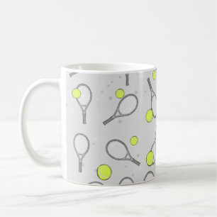 Mug Tennis Motif sans couture - Raquette et balle en g