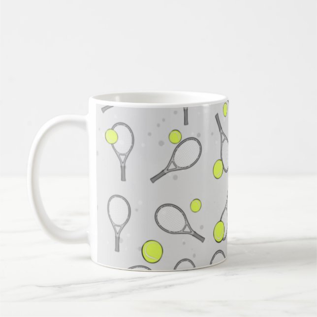 Mug Tennis Motif sans couture - Raquette et balle en g (Gauche)