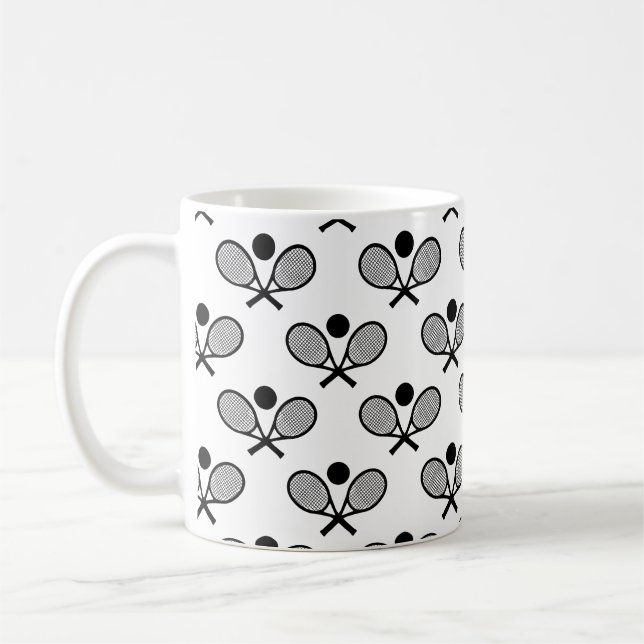 Mug Tennis Motif sans couture - Raquette et balle sur  (Gauche)