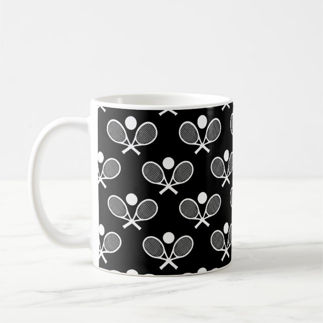 Mug Tennis Motif sans couture - Raquette et balle sur  (Gauche)
