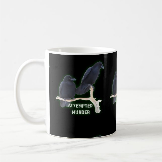 Mug Tentative de meurtre Corvids drôle (Gauche)