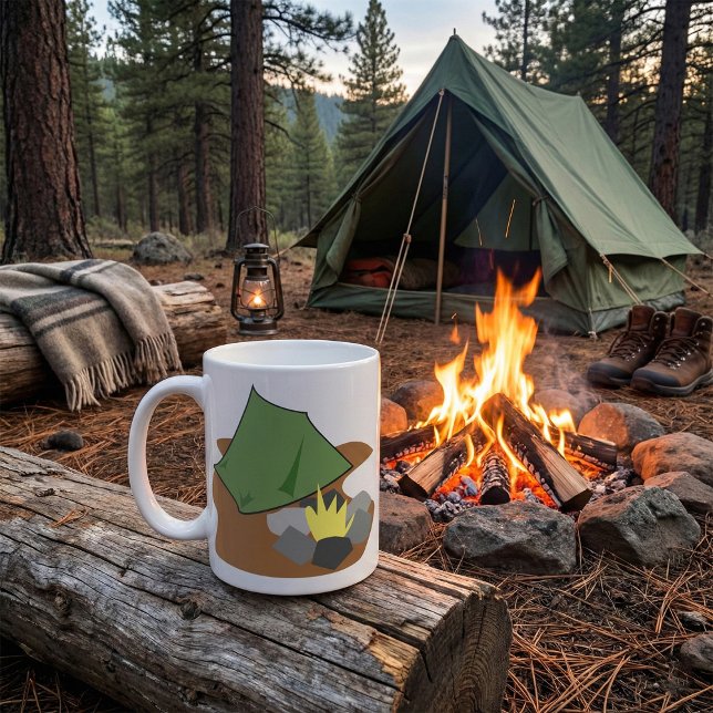 Mug Tente de camping et feu de camp Aventure en plein  (Créateur téléchargé)