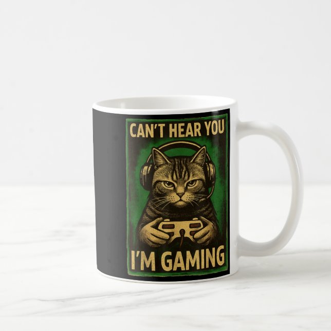 Mug T'entends Pas Je Joue Drôle Chat Joueur Jouant  (Droite)