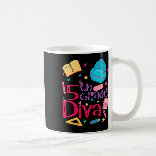 Mug Tenue de fille de professeur diva de 5e année Mign (Droite)