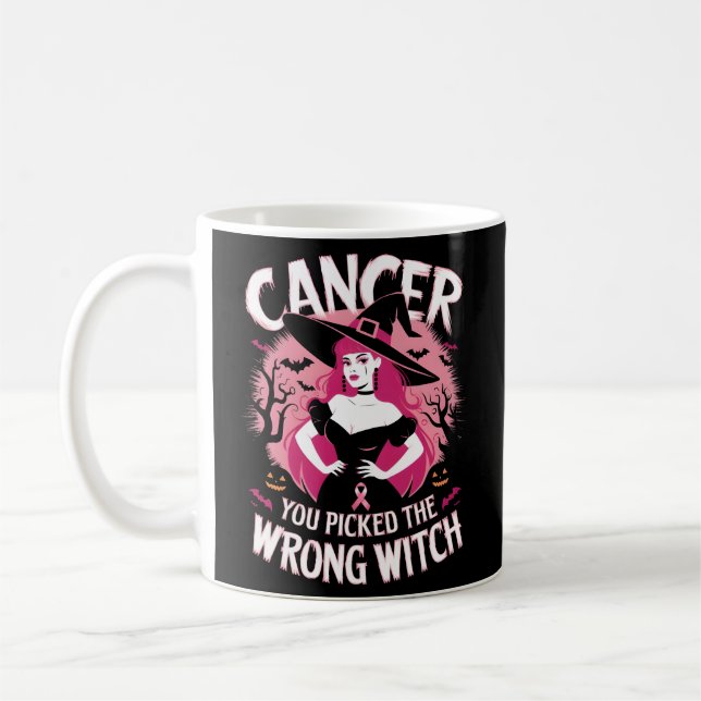 Mug tenue du mois de sensibilisation au cancer, sorciè (Gauche)