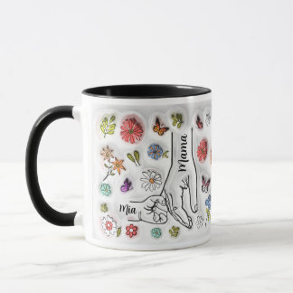 Mug Tenue personnalisée Main de maman - 1 enfant
