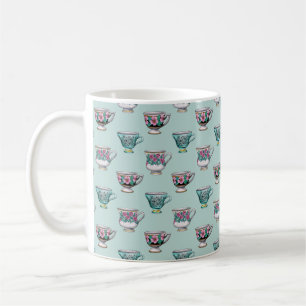 Mug Teps Vintages roses et turquoise - Tea Time