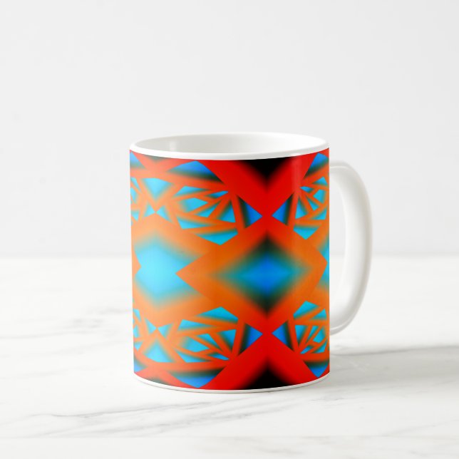 Mug Tequila Sunrise Ombre Art Abstrait géométrique (Devant droit)