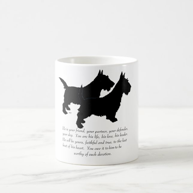 Mug Tériers Écossais Souvenir - Chiens MÂLES (Centre)