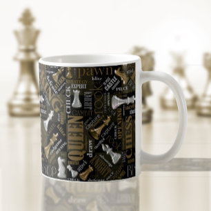 Mug Termes et pièces d'échecs Argent et Or ID784