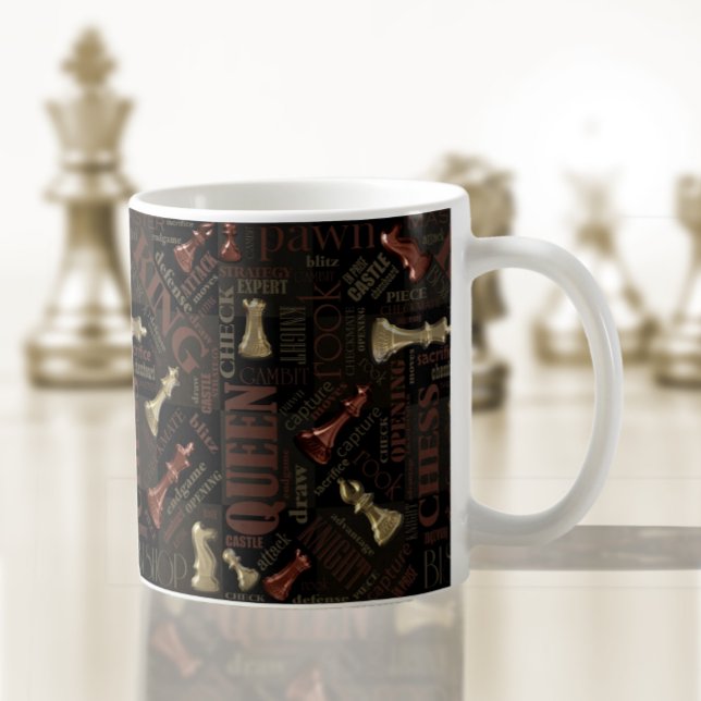 Mug Termes et pièces d'échecs Cuivre et Or ID784 (Créateur téléchargé)