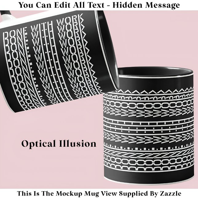 Mug Terminé Avec Le Message Caché 120WB Retraite (Créateur téléchargé)