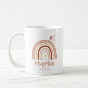 Mug Terracotta Pastel Boho Rainbow Mama Établi
