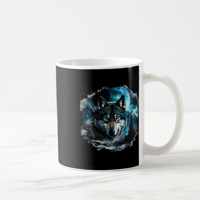 Mug Terrain de chasse au loup gris Forêt de lune de gl (Droite)