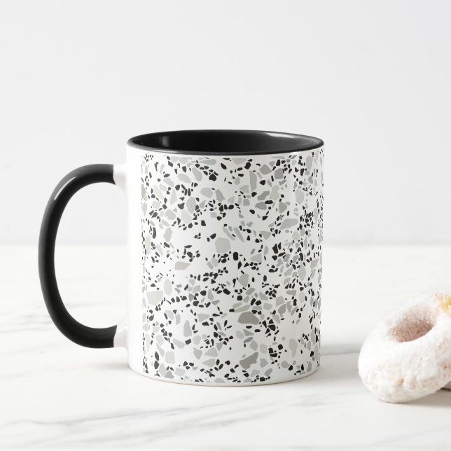 Mug Terrazzo blanc moderne (Avec donut)