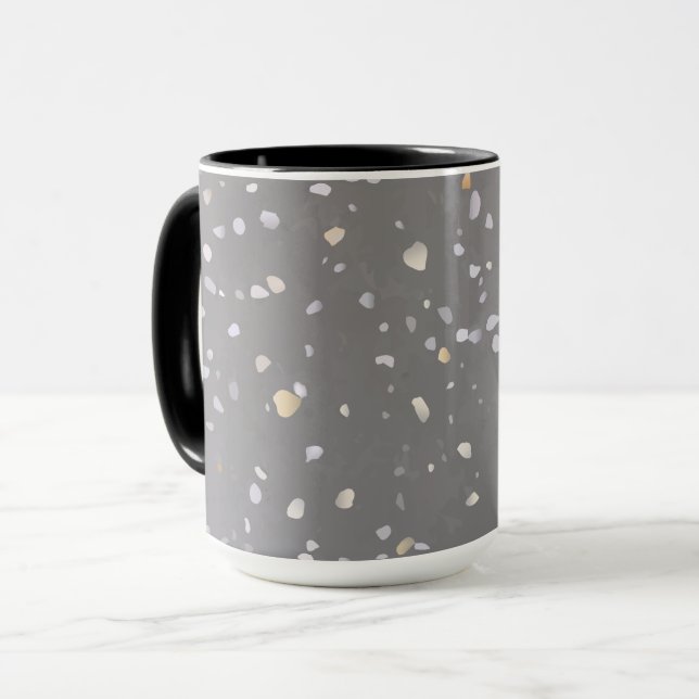 Mug Terrazzo gris moderne (Devant gauche)