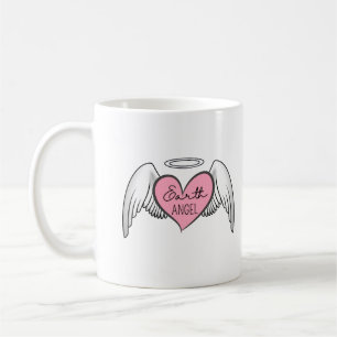 Mug Terre Ange personnalisé – Cœur, ailes et halo