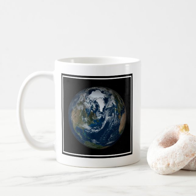 Mug Terre Avec Nuages Et Glace De Mer 2 (Avec donut)