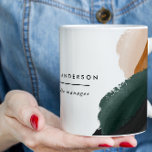 Mug Terre cuite verte abstraite aquarelle moderne uniq<br><div class="desc">Terre cuite verte abstraite aquarelle moderne unique design cadeau de tasse carte de visite unique.</div>