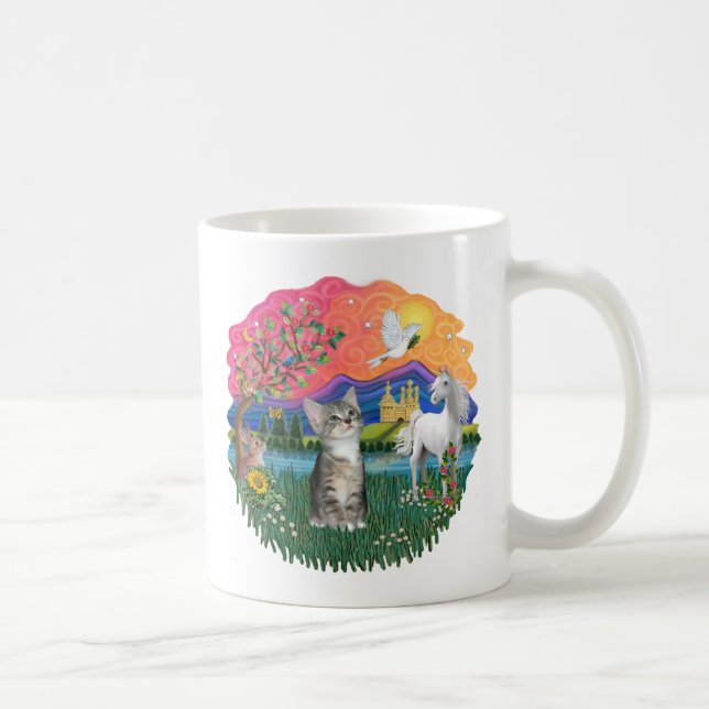 Mug Terre de Fantaisie (ff) - Chaton (tabby argenté) (Droite)