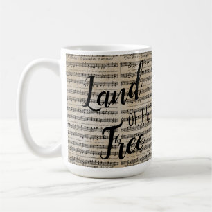 Mug Terre de la bannière libre en étoile en bois boîte