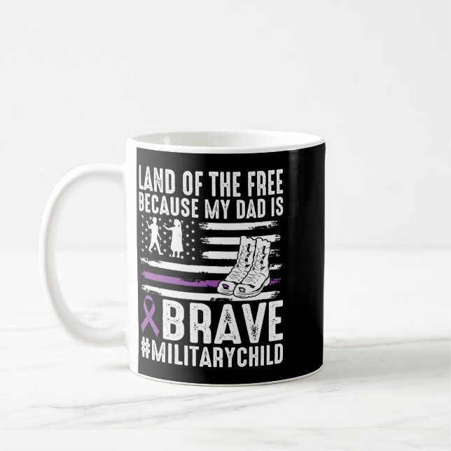 Mug Terre de l'enfant militaire courageux fier parce q (Gauche)