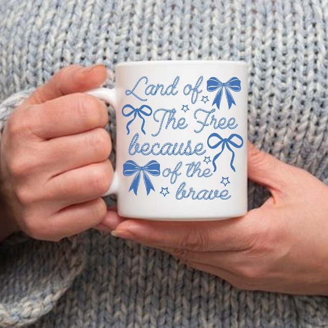 Mug Terre de liberté pour les braves Mug, 4 juillet Mu (4th of july mug, retro usa mug, american flag mug, patriotic coffee mug, independence day gift,)