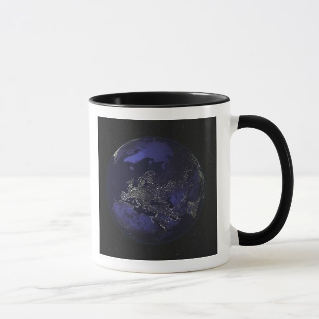 Mug Terre entière la nuit montrant les lumières de la  (Droite)