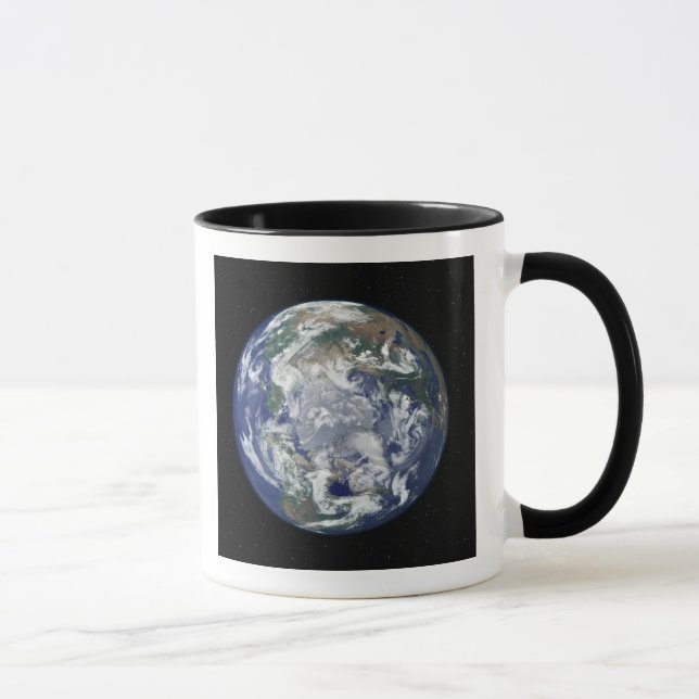 Mug Terre entièrement éclairée centrée sur le pôle Nor (Droite)