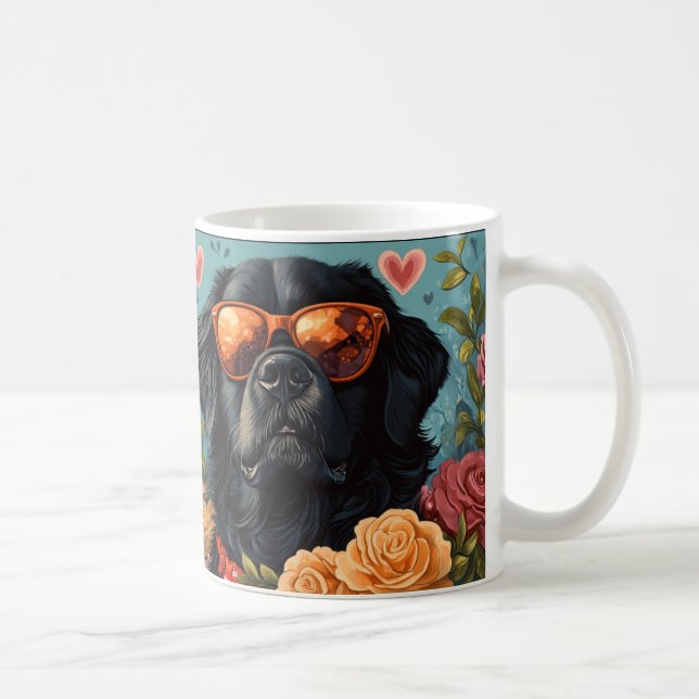 Mug Terre-Neuve avec Roses de la Saint-Valentin  (Droite)
