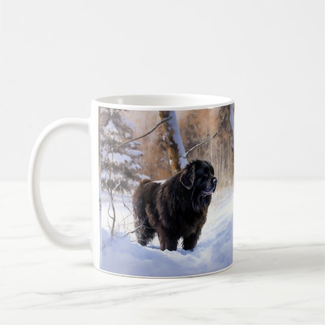 Mug Terre-Neuve Laissons neiger Noël (Gauche)