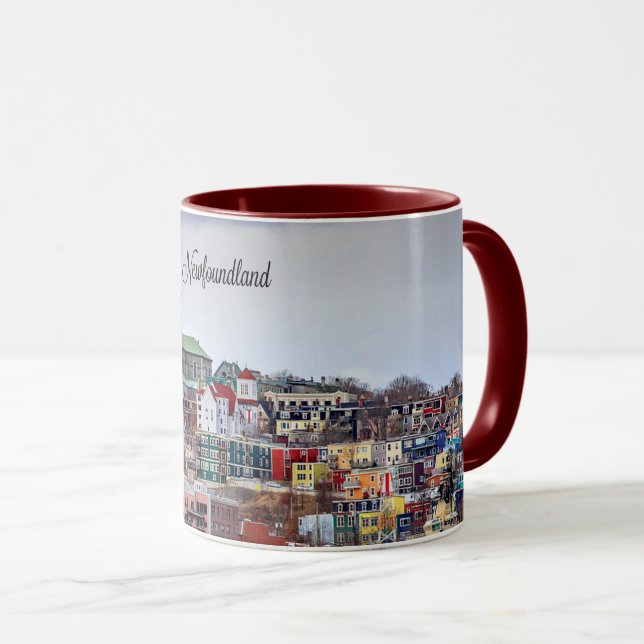 Mug Terre-Neuve, photo panoramique de la ville (Devant droit)