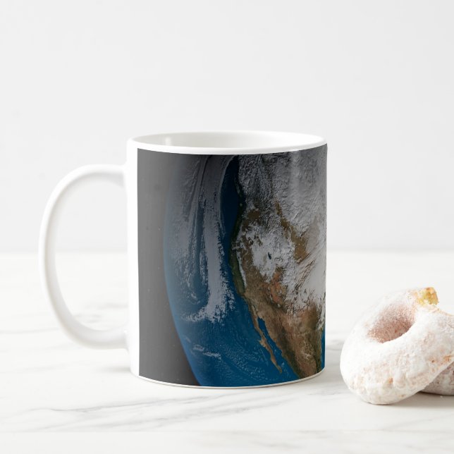 Mug Terre Pleine Avec Des Nuages Simulés Sur L'Amériqu (Avec donut)