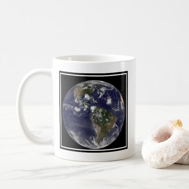 Mug Terre Pleine Montrant Les Tempêtes Tropicales Dans (Avec donut)