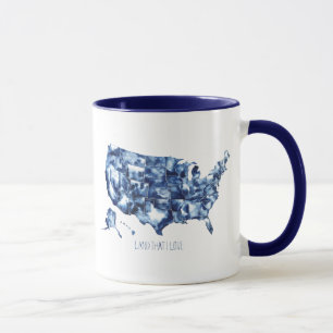 Mug Terre que j'aime - Carte des États-Unis