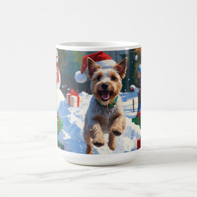 Mug Terrier à poil dur Fox Terrier courant dans la nei (Centre)