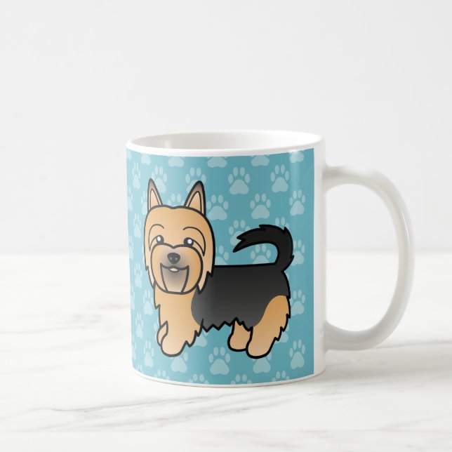 Mug Terrier Australien Cartoon Bleu Et Tan (Droite)