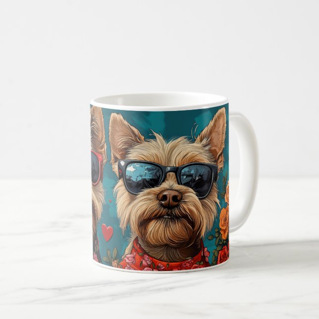 Mug Terrier Australien Cœurs Saint-Valentin (Devant droit)