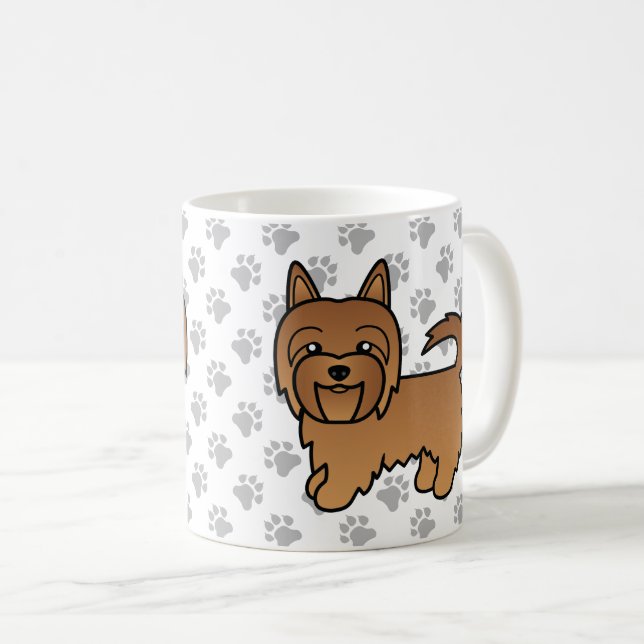 Mug Terrier Australien Rouge Chien de Dessin Animé Mig (Devant droit)