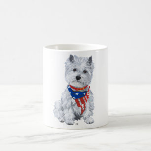 Mug Terrier Blanc de West Highland Patriotique