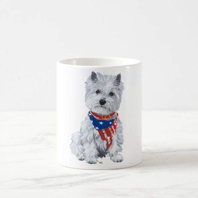 Mug Terrier Blanc de West Highland Patriotique (Centre)