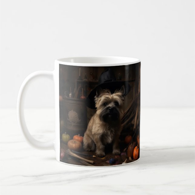 Mug Térrier Cairn Citrouilles Halloween Épouvantable (Gauche)