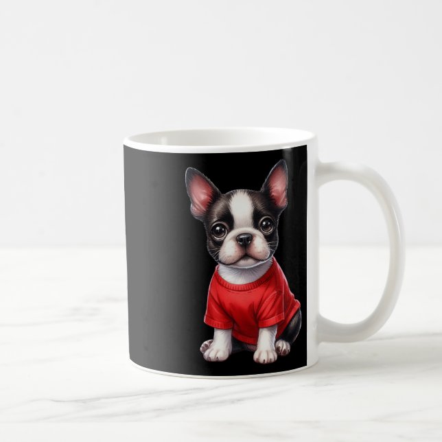 Mug Terrier de Boston Saint-Valentin Cœur Rouge Amour  (Droite)