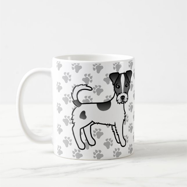 Mug Terrier de Parsons Russell à poil dur noir et blan (Gauche)