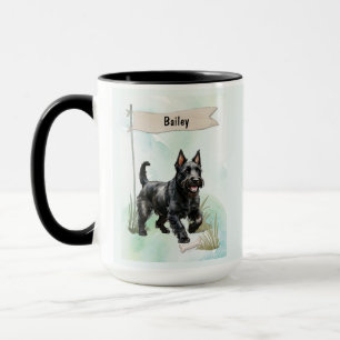 Mug Térrier Écossais Aquarelle Chien Personnalisé