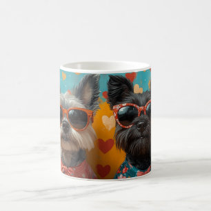 Mug Térrier écossais avec roses du cœur pour la Saint-
