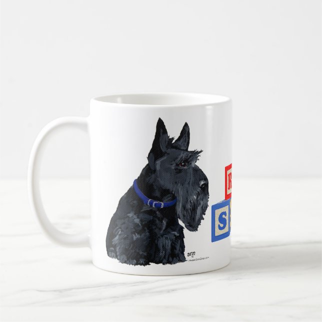 Mug Térrier écossais avec un collier bleu (Gauche)