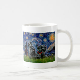Mug Terrier écossais (deux noirs) - Nuit étoilée