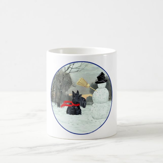 Mug Térrier écossais et bonhomme de neige (Centre)