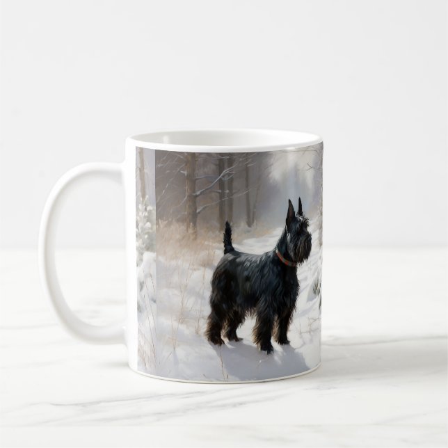 Mug Térrier Écossais Noël Laissez Tomber la Neige (Gauche)